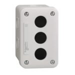 Schneider XALE3 | Empty control station, plastic, light grey, 3 cut-outs, for XB7