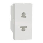 schneider NU302118 | Socket-outlet, New Unica, 2P, 16A, Euroamerican, with shutter, white