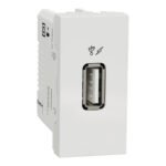 Schneider NU342818 | New Unica - USB charger 1 A - 1 module - type A - white