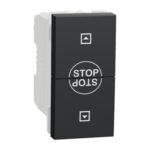 Schneider NU310854SC | Roller blind switch, New Unica, 10AX, 250V, 1 module, anthracite