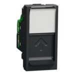 Schneider NU341454 | Data socket, New Unica, mechanism, RJ45, U/UTP, straight, click, shuttered, anthracite