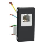 Schneider NU349154 | New Unica - telephone socket - 1 x RJ12 - 1 m - anthracite
