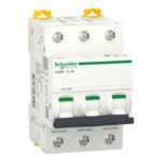 Schneider A9F84303 | Miniature circuit breaker (MCB), Acti9 iC60H, 3P, 3A, C curve, 10000A (IEC/EN 60898-1), 70kA (IEC/EN 60947-2)