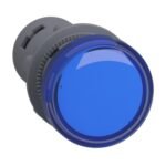 Schneider XA2EVF6LC | Monolithic pilot light, Easy Harmony XA2E, plastic, blue, 22mm, integral LED, screw clamp terminals, 110V AC DC, anti interference