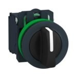Schneider XB5FD53 | Selector switch flush mounted, plastic, black, Ø30, 3 positions, spring return to center, 2NO