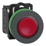 Schneider XB5FW34M5 | Illuminated push button, Harmony XB5, antimicrobial, plastic, red, 30mm, universal LED, 1NO + 1NC, 230…240V AC
