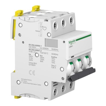 Schneider A9F77363 | Miniature circuit-breaker, Acti9 iC60N, 3P, 63 A, C curve, 6000 A (IEC 60898-1), 10 kA (IEC 60947-2) - Image 4