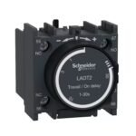 LADT2 | Time delay auxiliary contact block, TeSys D, 1NO + 1NC, on delay 1-30 s, front mounting, screw terminals