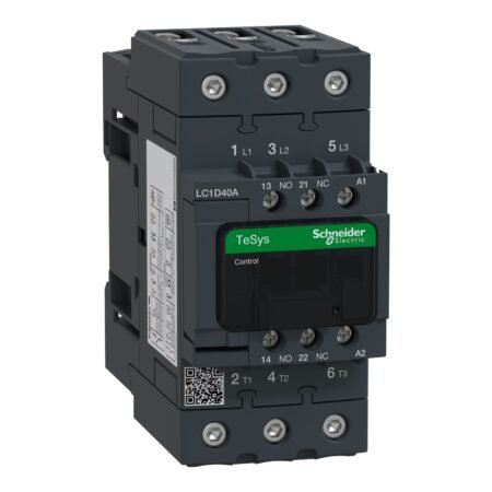 Schneider LC1D40AQ7 Contactor | TeSys D- 3P(3 NO) - AC-3 - <= 440 V 40 A - 380 V AC 50/60 Hz coil