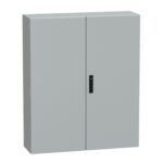 Schneider NSYCRNG1210300D | Spacial CRNG dbl plain door w/o mount.plate. H1200xW1000xD300 IP55 IK10 RAL7035