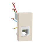 Schneider NU349144 | Telephone socket, New Unica, RJ12, 1 connector, 1 module, beige