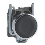 Schneider XB4BA22 | Push button, Harmony XB4, black flush, metal, 22mm, spring return, 1NC, unmarked