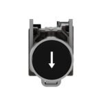 Schneider XB4BA3351 Harmony | Push button, metal, flush, black, Ø22, spring return, marked DOWN ARROW, 1 NO