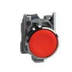 Schneider XB4BA42 Harmony | Push button, metal, flush, red, Ø22, spring return, unmarked, 1NC