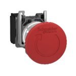 Schneider XB4BS8442 Harmony | Emergency stop switching off, metal, red mushroom Ø40, Ø22, trigger latching turn to release, 1 NC