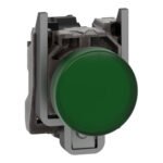 Schneider XB4BV63  Harmony | Pilot light, metal, green, Ø22, plain lens with BA9s bulb, <= 250 V