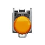 Schneider XB4BVB5 Harmony | Pilot light, metal, orange, Ø22, plain lens with integral LED, 24 V AC/DC