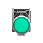 Schneider XB4BW3365 Harmony | Illuminated push button, metal, flush, green, Ø22, spring return, <= 250 V, 1 NO + 1 NC