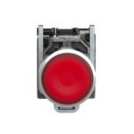 Schneider XB4BW3465 Harmony | Illuminated push button, metal, flush, red, Ø22, spring return, <= 250 V, 1 NO + 1 NC