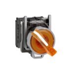 Schneider XB4BK125M5 | Illuminated selector switch, metal, orange, Ø22, 2 positions, stay put, 230...240 V AC, 1 NO + 1 NC
