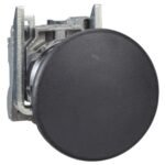 Schneider XB4BC21 Harmony | Push button, metal, black mushroom Ø40, Ø22, spring return, unmarked, 1 NO