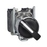 Schneider XB4BD41 Harmony | Selector switch, metal, black, Ø22, 2 positions, spring return from right to left, 1NO
