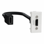 Schneider NU343018 | Audio/video socket, New Unica, HDMI, prewired, 1 module, white